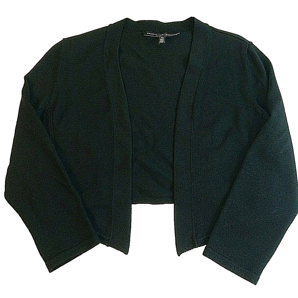 White House Black Market Women's Size XS Black Mini Jacket Top Blouse Blazer